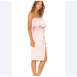 Lovers + Friends Pink Ruffled Strapless Sundress